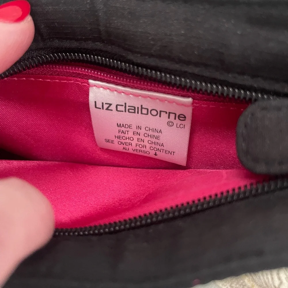 Black Floral Embroidered Mini-Shoulder Bag - Liz Claiborne - Picture 7 of 8